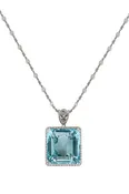 130 Carat Aquamarine and Diamond Pendant