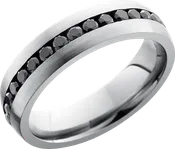 Cobalt chrome 6mm domed band with Channel-set black diamonds
