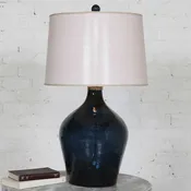27104 Lamone Blue Glass Table Lamp 31"H