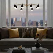 Adele Charcoal Gold Velvet Pillow