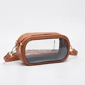 BROWN OVAL CLEAR BAG