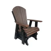 Adirondack Outdoor Amish Poly Glider Rocker | Brazilian Walnut & Black