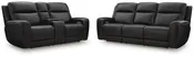 5Z-Comfort Power Reclining Sofa & Loveseat Set – Coin or Onyx