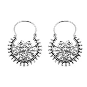Celtic Disc Silver Earrings with Filigree Pattern