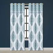 Afton Blue Grommet Window Panel Pair (Set of 2)