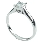 0.75 ct Princess-Cut Diamond Solitaire 14k White Gold Ring Size 7 w/ IGI Cert