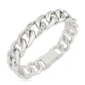 14k Gold & Diamond Cuban Link Chain Ring