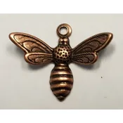 Bee Pendants Oxidized Copper17mm (12) - Vintage Jewelry Supplies