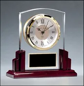 Clock – Glass w/Wood Base (T)