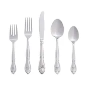 46-Piece Personalized Flatware - Rose Pattern