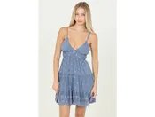 Angie Women's Embroidered Tie Back Spaghetti Strap Dress