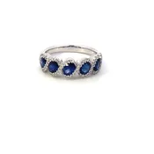 18 Karat White Gold Oval Sapphire & Diamond ring.