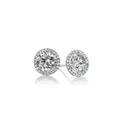 18k White Gold 0.34ctw Diamond Halo Stud Earrings
