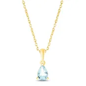 Aquamarine Birthstone Necklace 10K Yellow Gold 18"