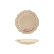 Plate with Botanicals, White & Burgundy