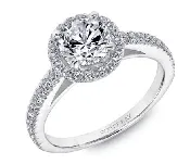 14k “Luminaire” Round Halo Diamond Engagement Ring