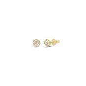 0.11 ct Pave Diamond Disc Stud Earrings