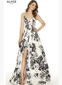 Alyce Paris Jacquard Print Gown