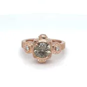 14KR 1.59CTW CHOCOLATE-WHITE DIAMOND RING I1/FDYB