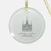 Custom Louisiana Wedding Venue Glass Ornament | InvitoBella — InvitoBella