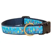 1.25" Ribbon Dog Collar - Lobster Buoys