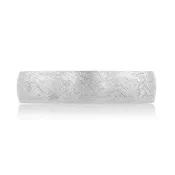 14K White Gold 5mm Men's Coarse Brushed Wedding Band (11-12025L)