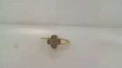 0.11Ctw 18K Yellow Gold Diamond Flower Bypass Ring Size 7