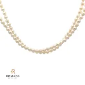 Akoya Double Pearl Strand Necklace 14K Yellow Gold