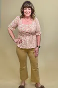 1/2 Puff Sleeve Peplum Top