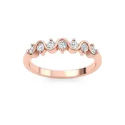 0.27ctw Round Brilliant Lab-Grown Diamond Wavy Wedding Band or Stackable Ring in 14k Gold