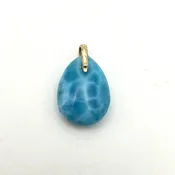 Pendant Larimar Pear Shape Drop 18k  #82178-2 — Everett Designs