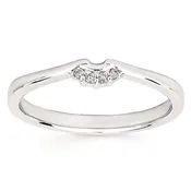 14k White Gold .04 Diamond Wedding Band