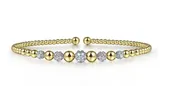14K Two Tone ct. Bangle Diamond Bracelets