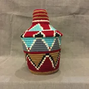 berber lidded basket, 9x6