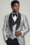 Abstract Silver Tuxedo – 3 Piece