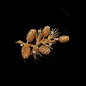 14K Rose Gold Diamond Pinecone Brooch — Trésor