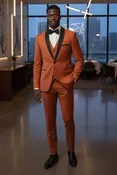 2 Button Shawl Lapel Rust Slim Fit Suit FF2SSX+V-1230