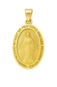 14K Solid Gold Miraculous Medal Oval 18mm Classic Collection Exclusive Sacred Jewelry Gift