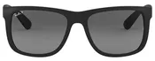 A34 RAY-BAN JUSTIN RB4165 622/T3 55  RUBBER BLACK / LIGHT GRAY GRADIENT GRAY POLARIZED