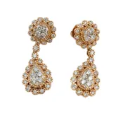 Rose Gold Pear Shaped Diamond Earrings