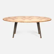 84″ Oval Dining Table with Olive Ash Top