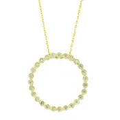 0.25ctw Diamond Accented Circle Pendant in 10K Yellow Gold - Chain Not Included