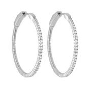 14K White Gold Diamond Hoop Earrings, .50ct tdw