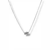 0.64 tcw Natural Round & Heart Shaped Diamond Toi et Moi Pendant Necklace