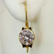 14k Black and White Ball Earrings