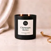 Champagne Berries Candle | Matte Black Jar