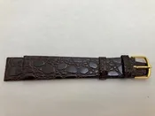 10mm Dark  Brown Flat Croco Grain Watch Strap, Extra Long – Closeout!!