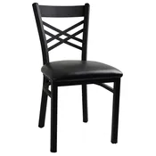 6159: CROSS BACK Metal Chair | Textured Black