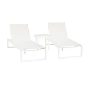 Alora Aluminum 3PC Chaise Lounge and Table Set