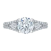 14K Two Tone Gold Round Diamond Engagement Ring with Split Shank (Semi Mount)